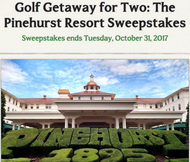 Golf Getaway for Two: The Pinehurst Resort Sweepstakes
