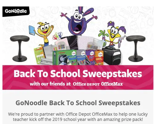 GoNoodle Back To School Sweepstakes 2019