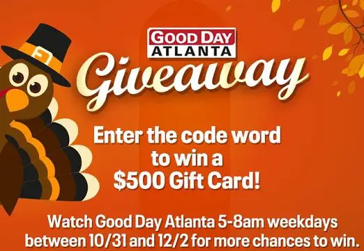 Good Day Atlanta Gift Card Giveaway - Win A $500 Gift Card In The Fox 5 Atlanta Contest