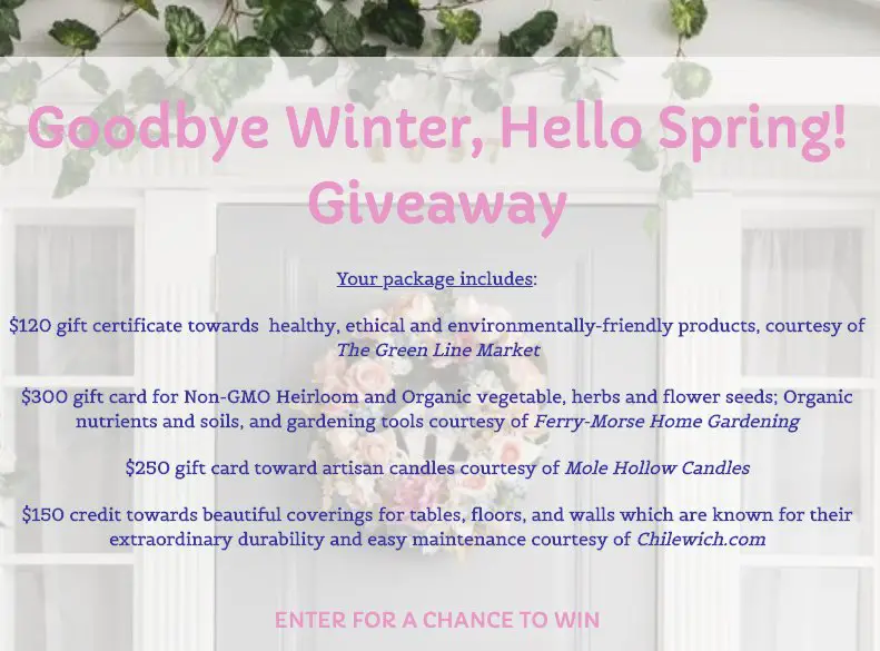Goodbye Winter Hello Spring Giveaway