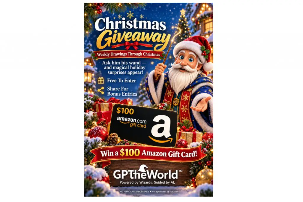 GPTtheWorld Christmas Giveaway - Win A $100 Amazon Gift Card (24 Winners)