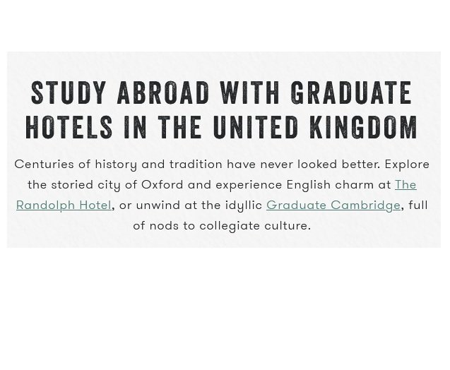 Graduate Hotels Study Abroad Sweepstakes - Win a Vacation to the UK