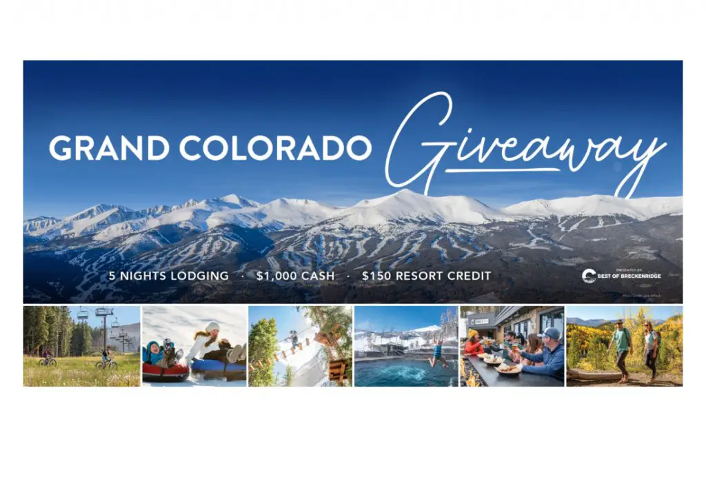 Grand Colorado Giveaway - Win A 5-Night Stay In Breckenridge & More (12 Winners)