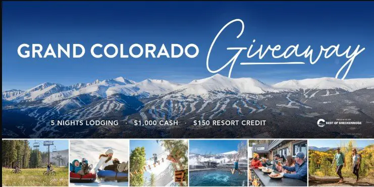 Grand Colorado Sweepstakes -Win A Free Trip, Including $1,000 Cash & More (12 Winners)