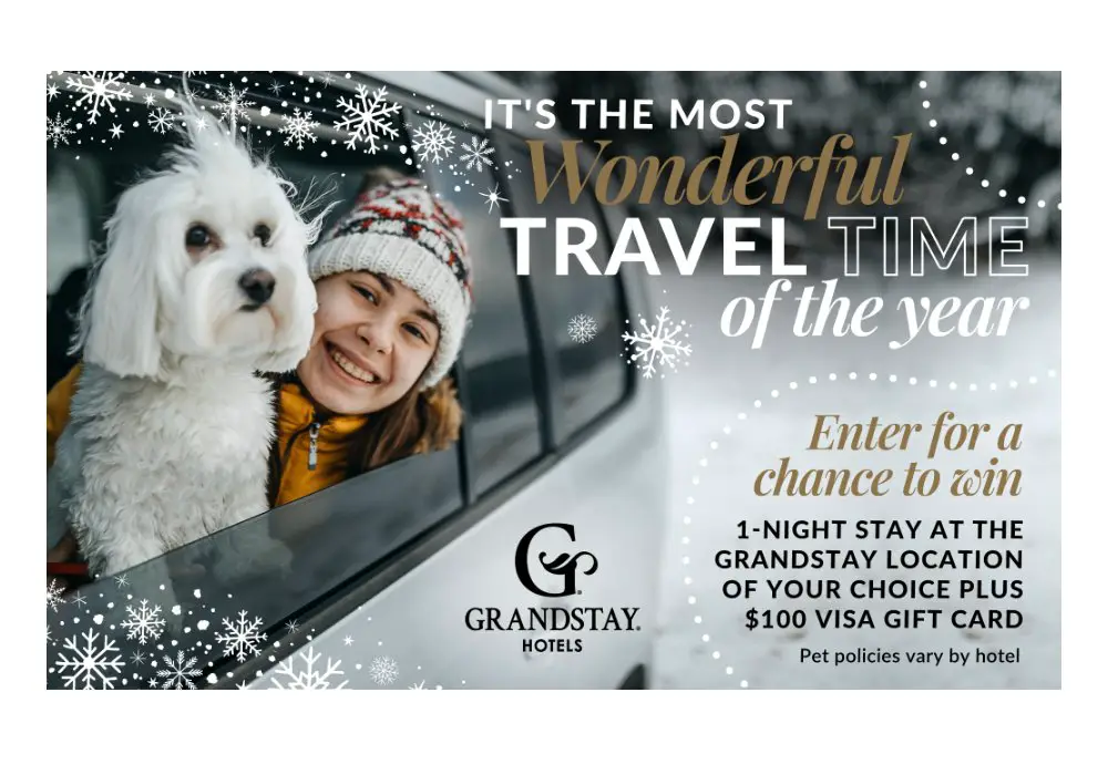 GrandStay Hospitality Winter 2023 Sweepstakes - Win An Overnight Stay At Any GrandStay Hotels + $100 Gift Card (Limited States)