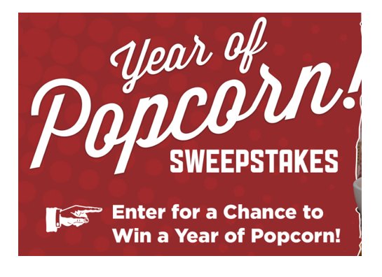 Great American Popcorn Company Year Of Popcorn Sweepstakes - Win Free Popcorn For A Year