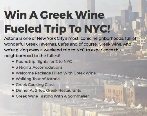 Greek Wine Fueled Trip To NYC Giveaway
