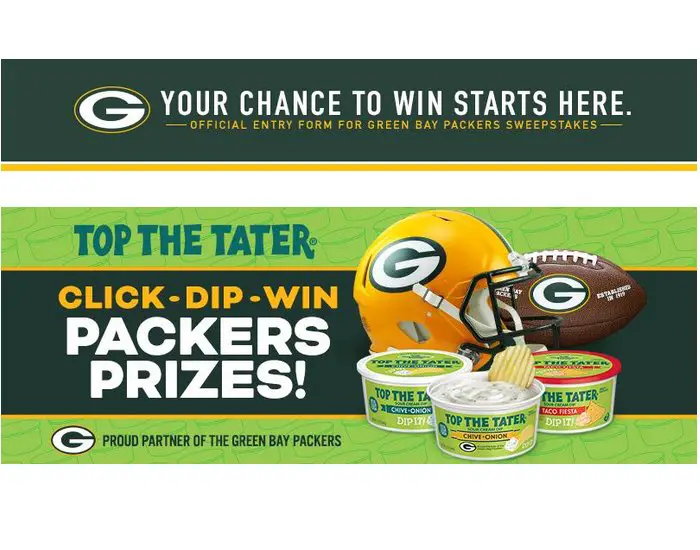 Green Bay Packers 2023 Top The Tater Sweepstakes - Win Game Tickets, Official Merch And More