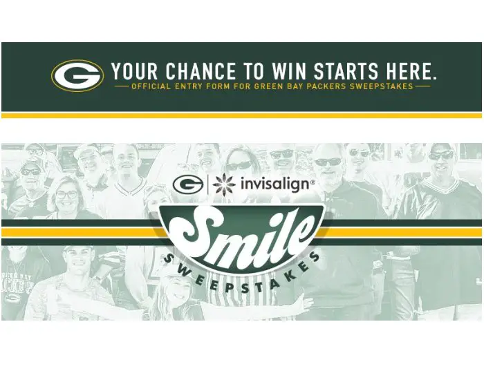 Green Bay Packers 2025 Smile Sweepstakes Presented By Invisalign - Win A Dinner For Four With A Packers & Gift Card