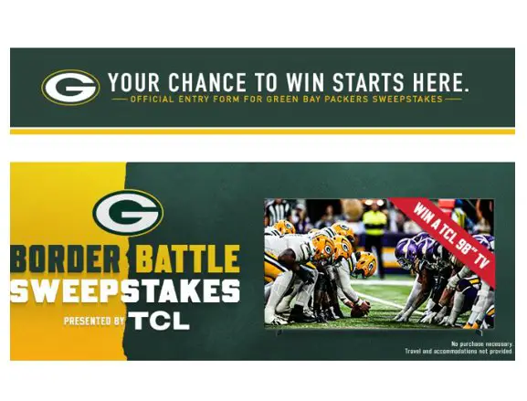 Green Bay Packers Border Battle Sweepstakes - Win a 98" TV, Game Tickets & More