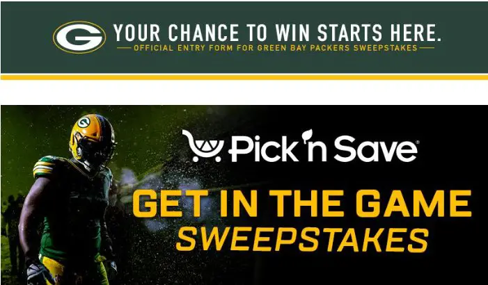 Green Bay Packers Get In The Game Sweepstakes – Win A Packers Jersey + $150 Packers Pro Shop Gift Card