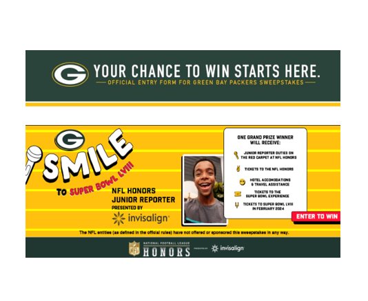Green Bay Packers NFL Honors Junior Reporter Contest - Win A Super Bowl LVIII Junior Reporter Experience