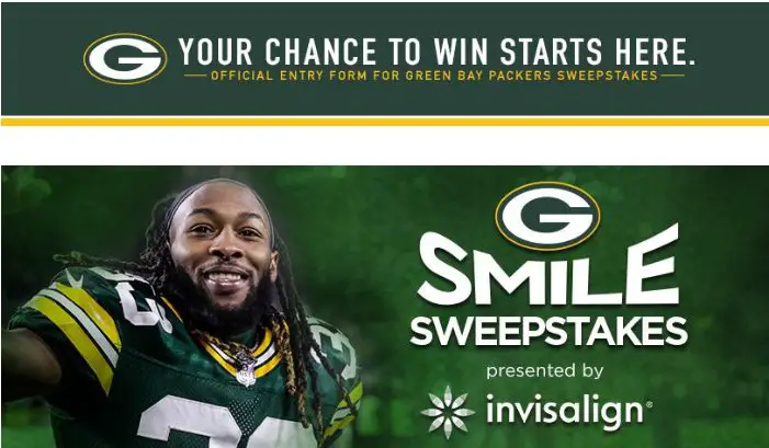 Green Bay Packers Smile Sweepstakes - Win  A Free Practice Session For 6 With Aaron Jones