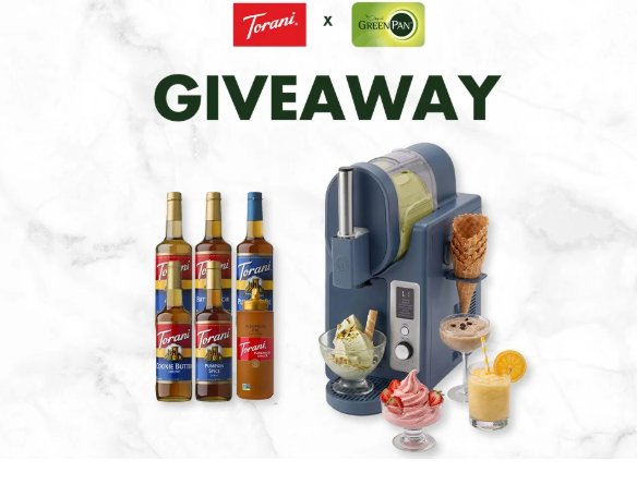 Green Pan Torani Giveaway - Win a GreenPan Frost Pro 16-in-1 Ice Cream & Frozen Drink Maker