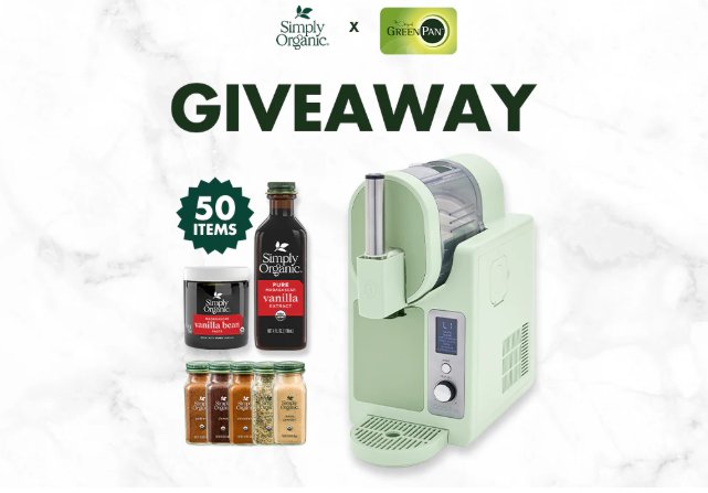 GreenPan “Simply Organic” Sweepstakes - Win an Ice Cream Maker + a Simply Organic 50-Item Bundle