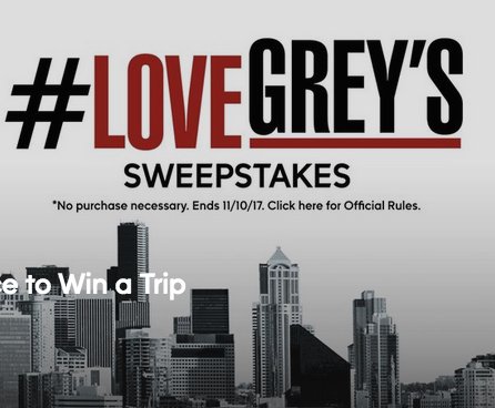 Greys Anatomy #lovegreys Sweepstakes
