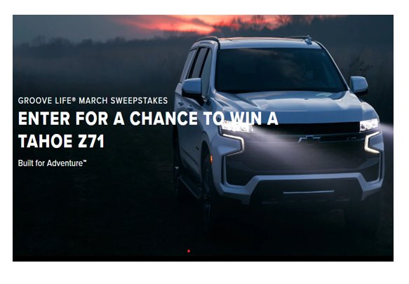 Groove Life 2023 Built For Adventure Sweepstakes - Win A 2023 Chevrolet Tahoe Z71 4WD Vehicle