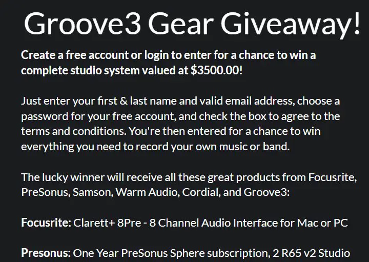 Groove3 Gear Giveaway - Win A Complete Studio Setup Worth $3,500