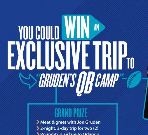 Gruden’S QB Camp Sweepstakes With Mike & Mike