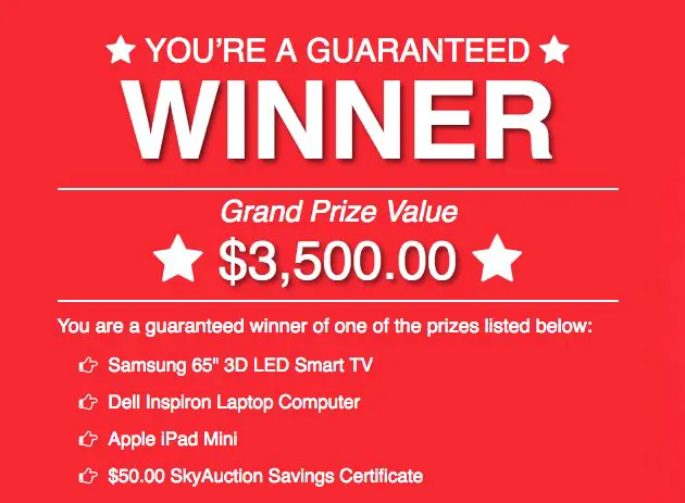 Be a Guaranteed Winner! Multiple Prizes!