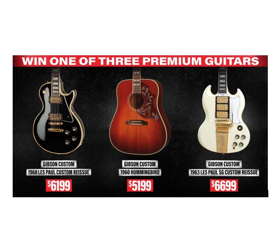 Guitar Center Fall Guitar-a-thon Sweepstakes - Win a Custom Electric or Acoustic Gibson Guitar (3 Winners)