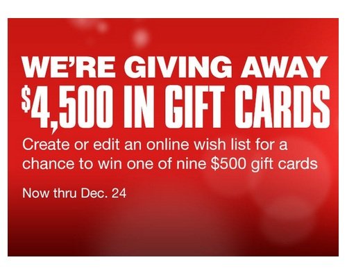 Guitar Center Holiday Wish List Sweepstakes - Win a $500 Gift Card