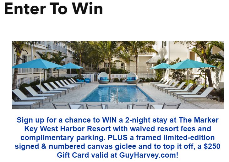Guy Harvey Enter To Win Giveaway - Win A $2,000 Florida Resort Getaway