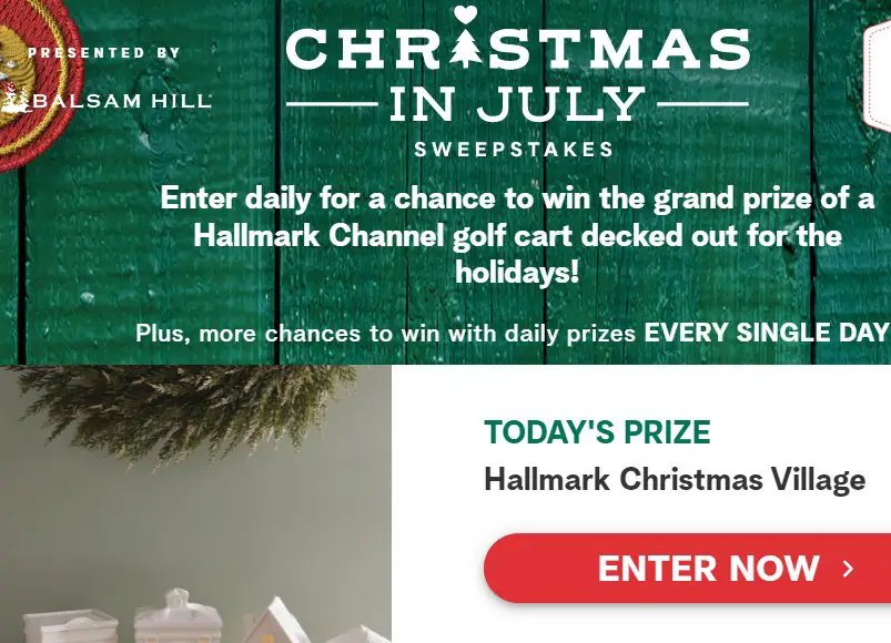 Hallmark Channel Christmas In July Sweepstakes - Win A $17,250 Golf Cart
