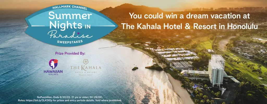 Hallmark Hawaii Sweepstakes - Win A Trip For 2 To Hawaii In Hallmark Channel Summer Nights In Paradise Sweepstakes