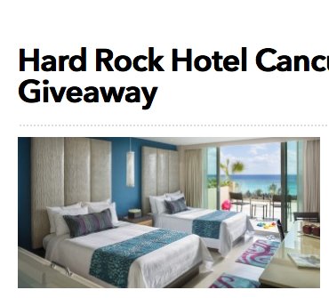 Hard Rock Hotel Cancun, Quintana Roo, Mexico Getaway Giveaway