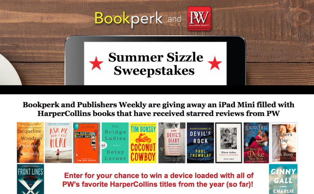 HarperCollins - Bookperk Weekly Starred Review Sweepstakes!