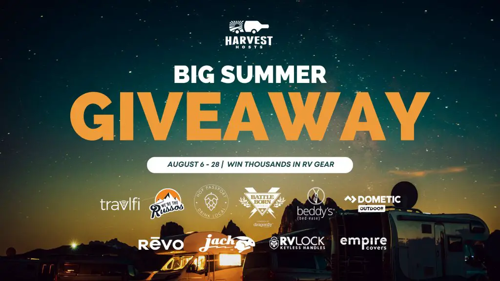 Harvest Hosts Big Summer Sweepstakes - Win An e-Bike, AC Unit, Gift Cards & More