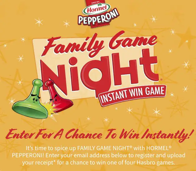 Hasbro's Family Game Night Instant Win Game