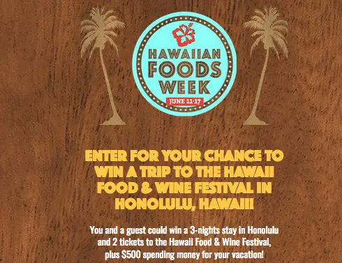 Hawaiian Foods Week Sweepstakes