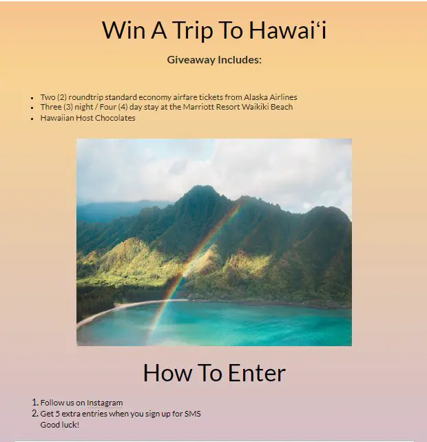 Hawaiian Host Win A Trip To Hawaii Sweepstakes - Win A 3-Night Trip For 2 To Marriott Resort Waikiki Beach