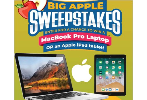 Heartland America Big Apple Sweepstakes - Win An Apple MacBook Pro, iPad 6 or iPad 5