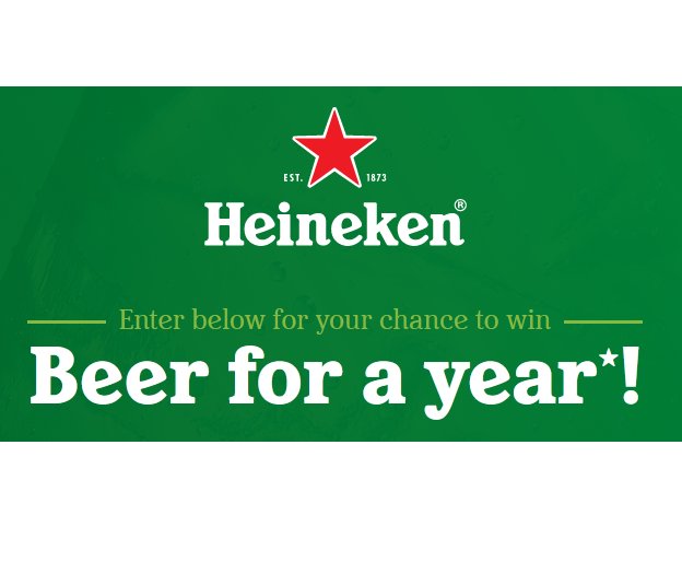 Heineken Beer For A Year 2024 Sweepstakes - Win A $600 Gift Card