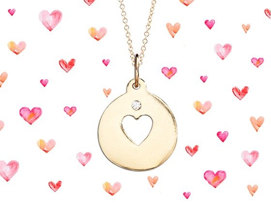Helen Ficalora 14K Heart Necklace with Diamond Sweepstakes