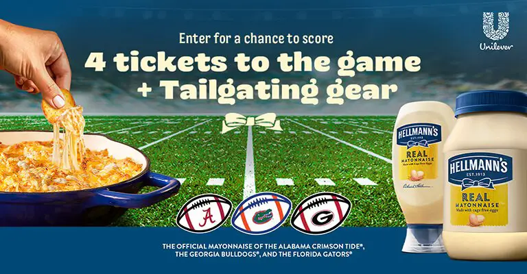 Hellman's Game Day Giveaway – Win 4 Tickets To A SEC Football Game & More (18 Winners)