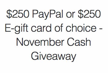 Hello November $250 Cash Giveaway