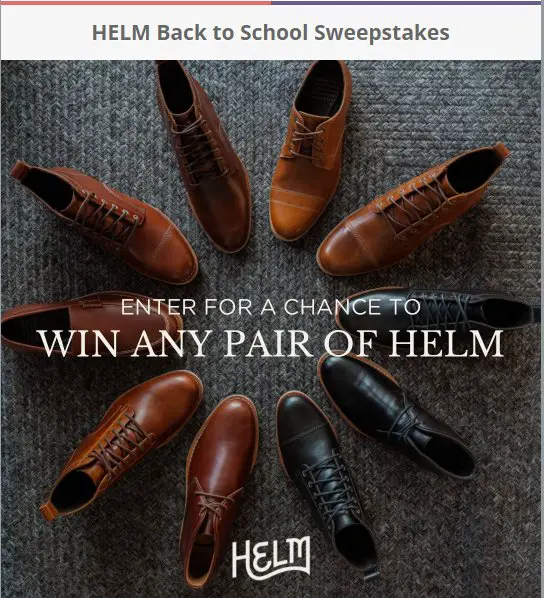HELM Boots Back To School Sweepstakes – Up For Grabs: $100, $200 & $300 Gift Cards (3 Winners)