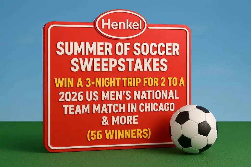 Henkel Summer Of Soccer Sweepstakes – Win A 3-Night Trip For 2 To A 2026 US Men’s National Team Match In Chicago & More (56 Winners)