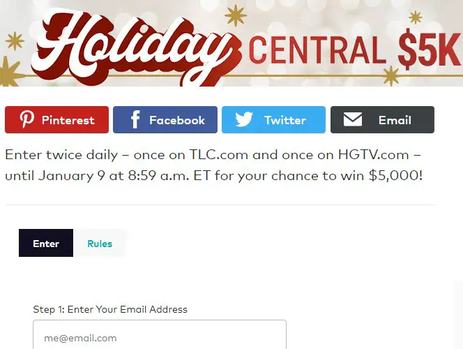 HGTV Holiday Central $5K Giveaway - Win $5,000 Cash