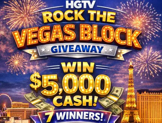 HGTV Rock the Vegas Block Giveaway – $5,000 Cash, 7 Winners
