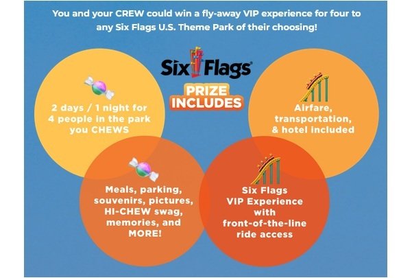 Hi-Chew 'Chews Your Park Sweepstakes - Win Tickets to Six Flags and More