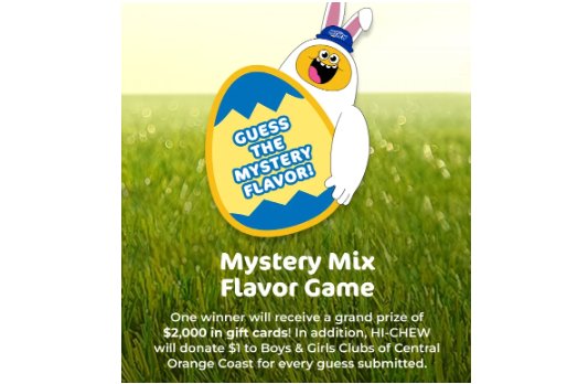 HI-CHEW “Easter Mystery Flavor” Sweepstakes - Win $2,000 in Gift Cards