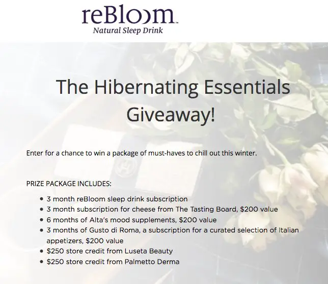 Hibernating Essentials Giveaway