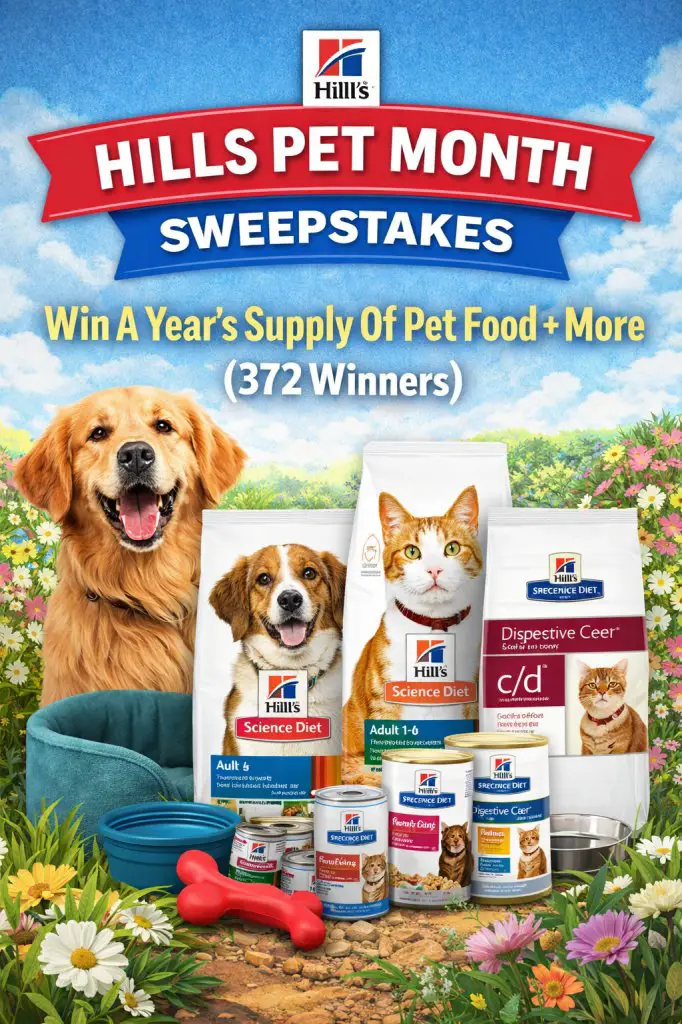 Hills Pet Month Sweepstakes – Win A Year's Supply Of Pet Food + More (372 Winners)