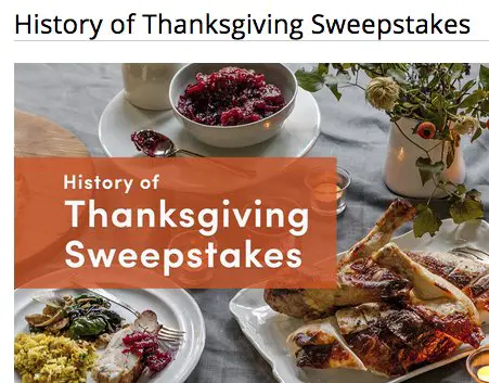 History of Thanksgiving Sweepstakes