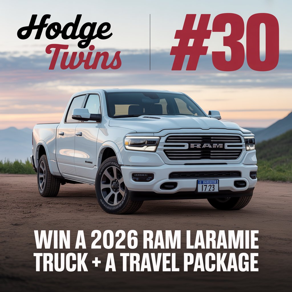 Hodge Twins #30 Sweepstakes – Win A 2026 Ram Laramie Truck + A Travel Package